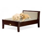 Personalized Hardwood Platform Pet Bed With Padded Headboard