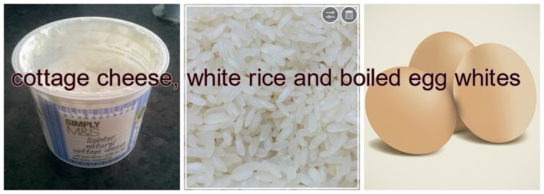 cottage cheese white rice and boiled egg whites