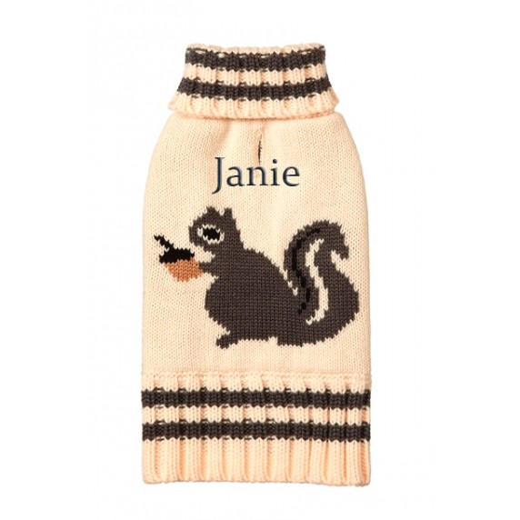 Personalized squirrel turtleneck sweater