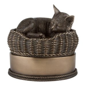 cat in basket urn