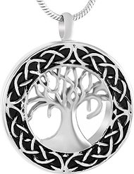 celtric tree of life memorial urn necklace