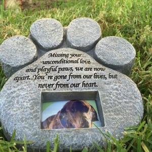 paw print pet memorial stones