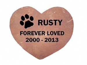 heart shaped pet memorial stones